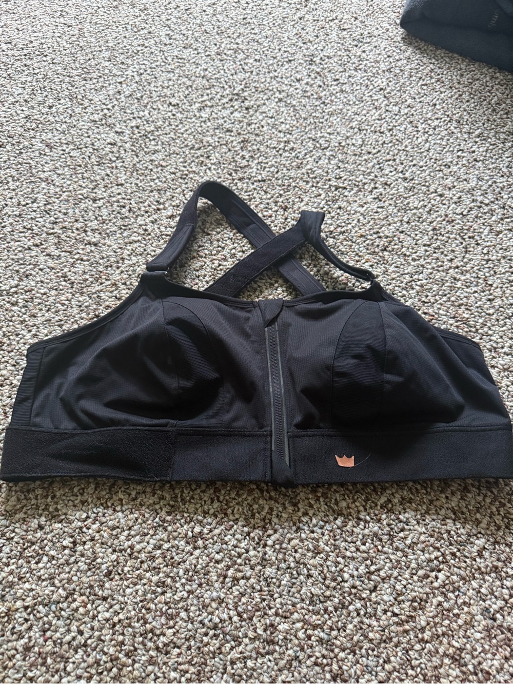 SHEFIT Black High-Support Front-Zip Sports Bra